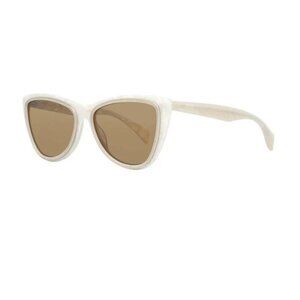 Yohji Yamamoto 5022-808 White Mop / Brown Lens Sunglasses